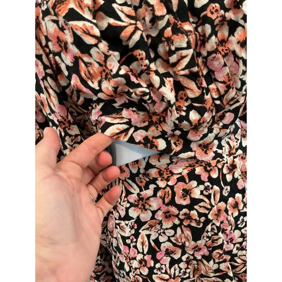 Free People Jael Printed Mini Dress Size XS Black Dark Floral Boho Fall Date - Picture 8 of 12